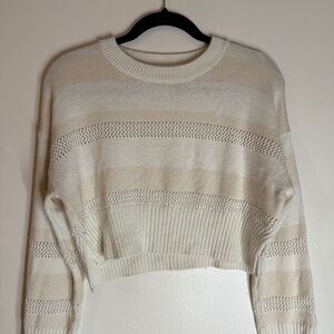 Happily Grey Stripped Cream Sweater